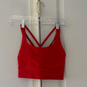 lululemon Dark Red Energy Longline *Medium Support, B-D Cup Sports Bra, Size 6